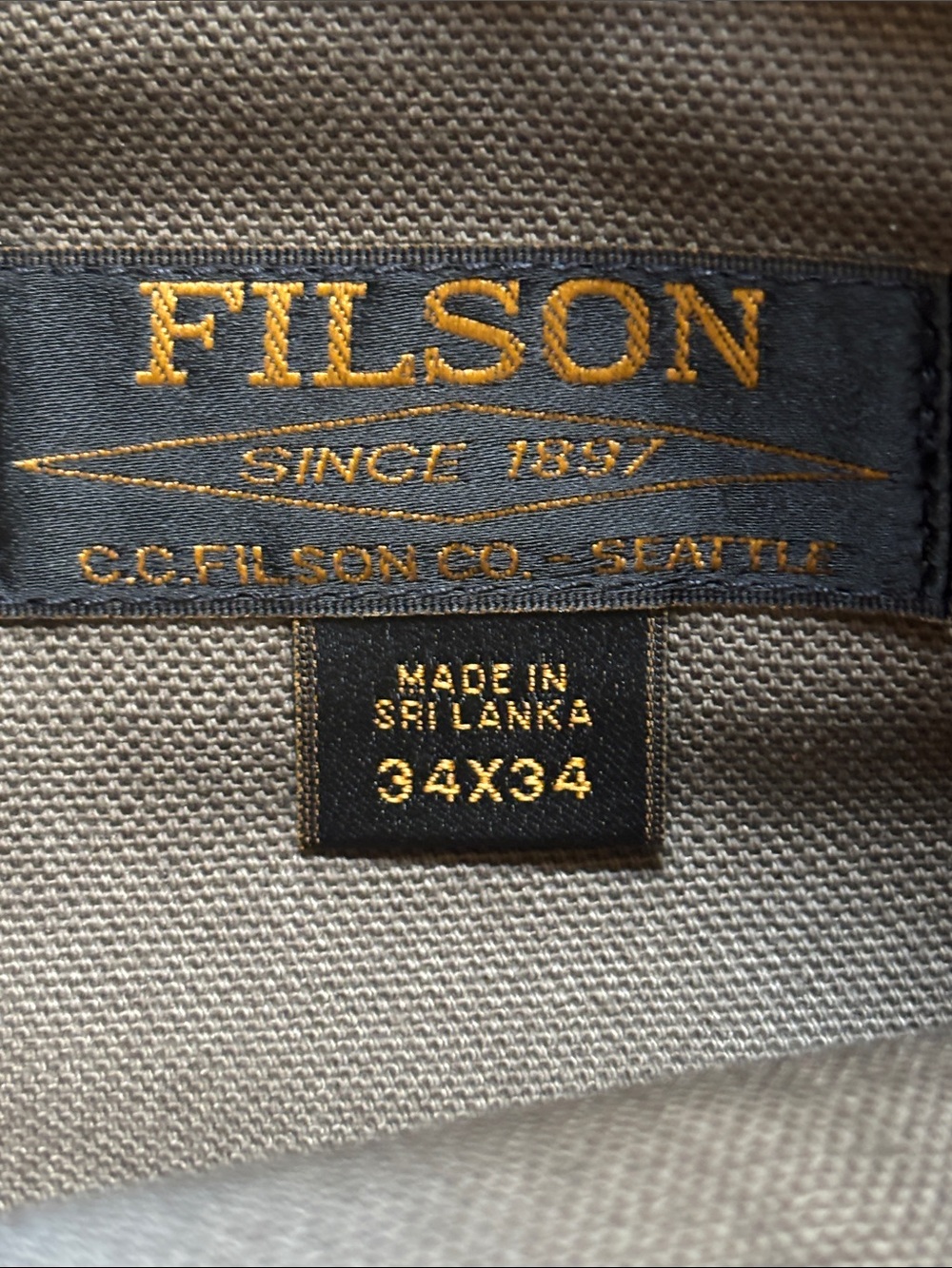 Filson Worksmith Double Layer Pants 34x34 NWOT - Picture 5 of 16
